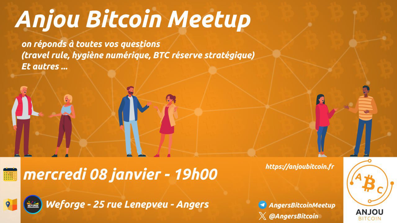 Angers Bitcoin Meetup - Mercredi 08 Janvier 2025