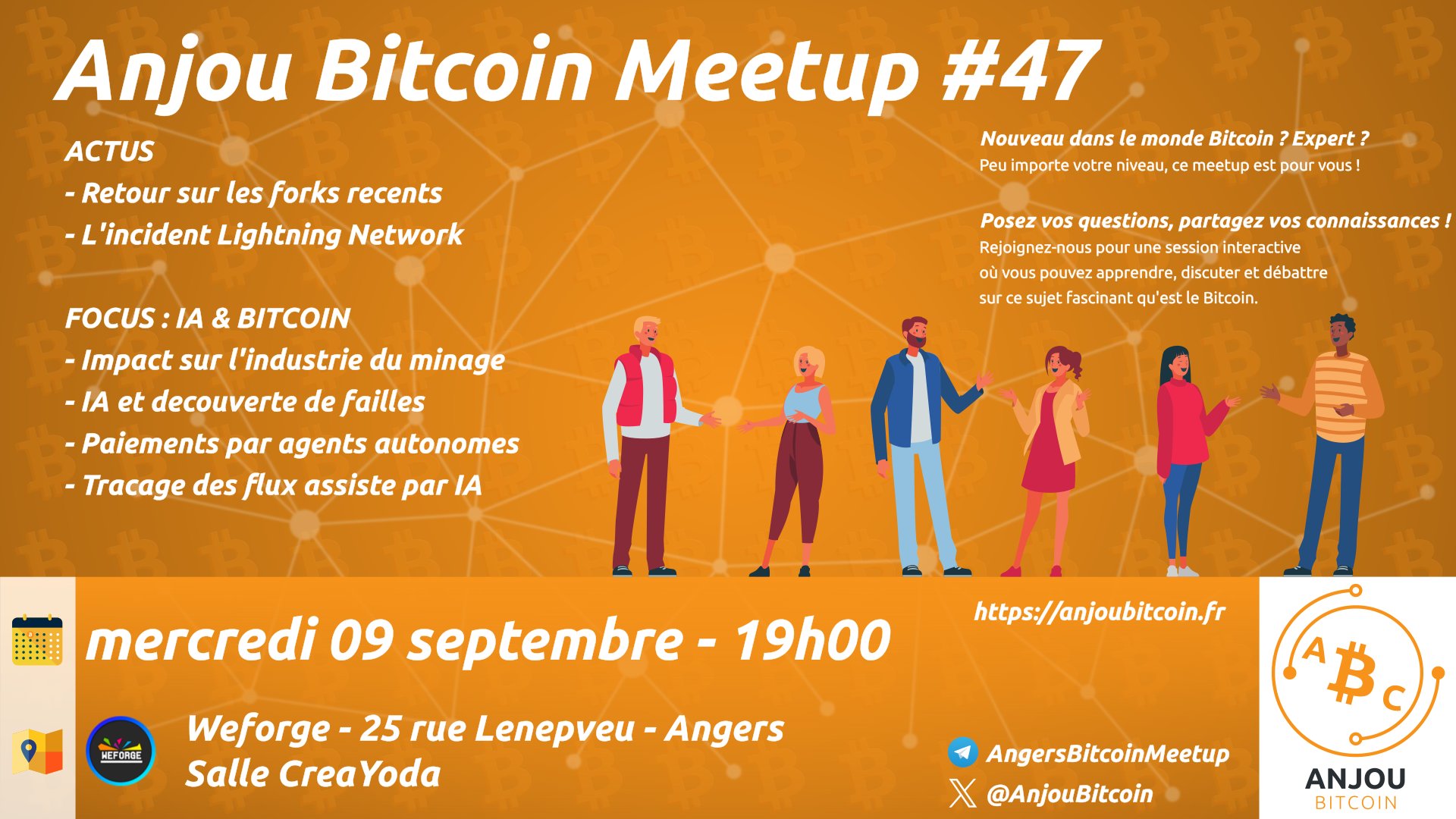 Angers Bitcoin Meetup - Mercredi 9 septembre 2026